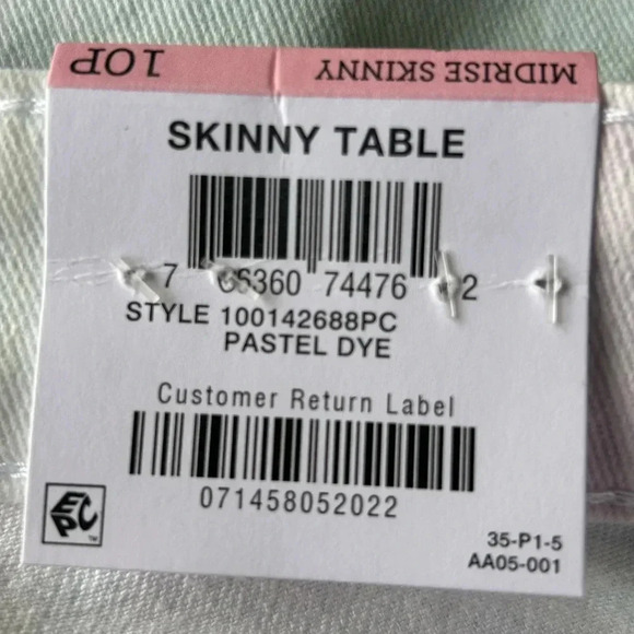 NWT Style & Co Curvy Skinny pastel tie dye jeans mid rise Size 10P - Picture 5 of 7